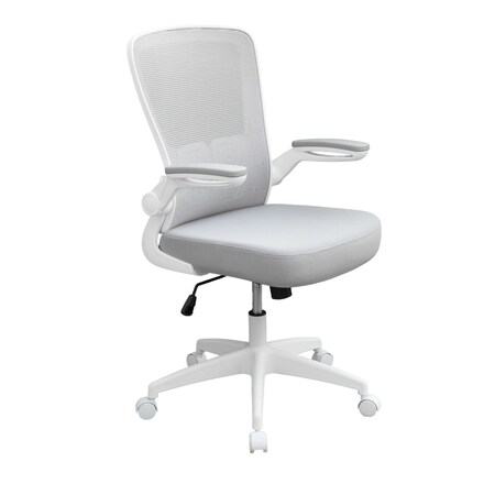 Boss Office Products White Frame/Gray Mesh Deluxe Task Chair B6366WT-GY